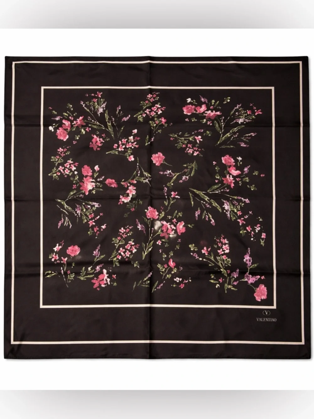 Valentino floral spring silky scarf 35x35 inches‼️LAST ONE LEFT
